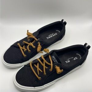 Sperry Black Sneakers with Tan Laces